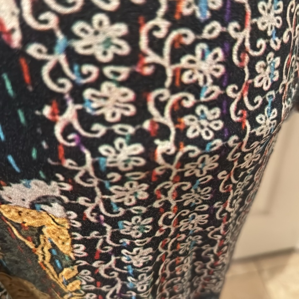 Amazing Desigual patchwork pattern dress w built in sash and gold thread accent - Picture 7 of 13